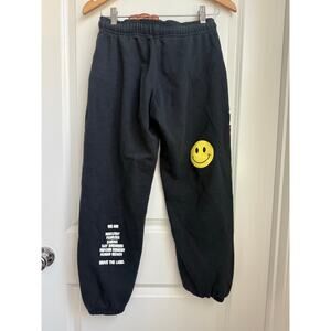 Brave The Label Black Smiley Face Jogger‎ S/M Casual Loungewear